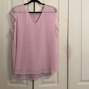 Loft Pastel Purple Top with Dots size XL